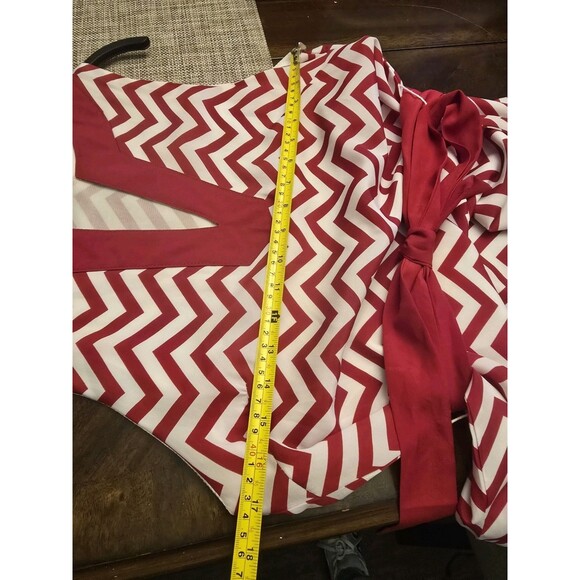 Mud Pie Game Day Jersey Dress Red White Chevron Size M NWOT Slip Included - Picture 11 of 15